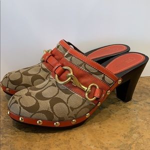 COACH Sutton Studded Classic Mules w/Swivel Eye Snap Hook -size 8M